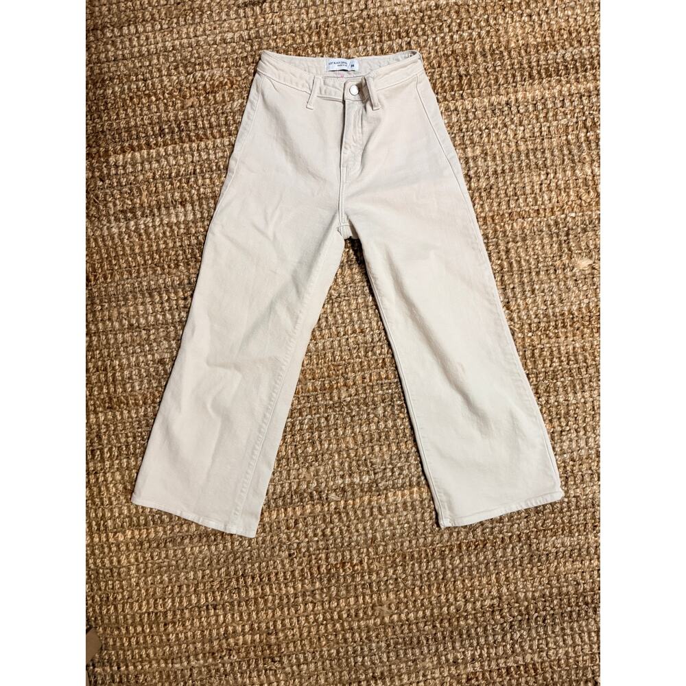 Just Black Denim beige wide leg cropped jeans euc 26